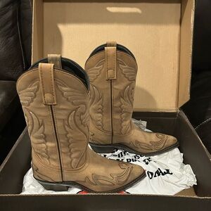 J.B. Dillon Women’s Tan Western Cowboy Boots - Classic Embroidered Shaft